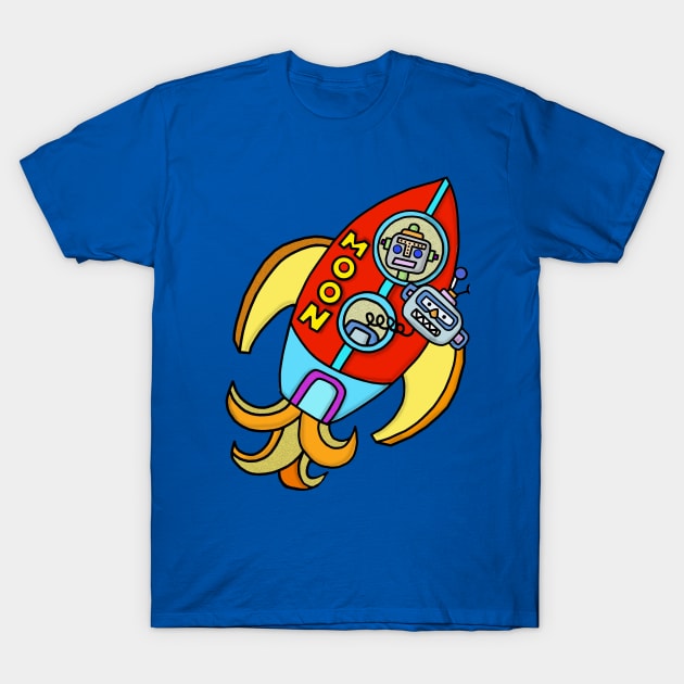 To the Moon Robotman T-Shirt by Lynndarakos